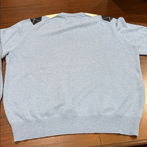 Brooks Brothers Blue and Cream Argyle V-Neck Sweater - Picture 4 of 9